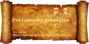 Peklyanszki Karmelina névjegykártya